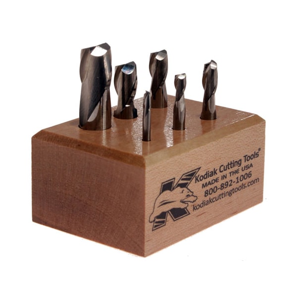 Kodiak Cutting Tools 2 Flute Stub Carbide End Mill Set, 6pc 1/8-1/2 - 56310025