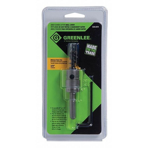 Greenlee Quick Change Arbor, 1/4 Dia x 2 1/2 In L - 645-011
