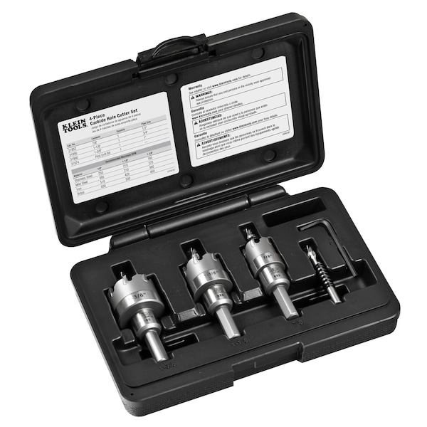 Klein Tools Hole Saw Kit, Carbide Hole Cutter, 4-Piece - 31872