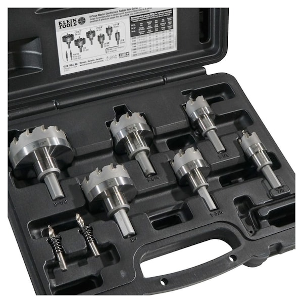 Klein Tools Hole Cutter Kit, Master Electrician Hole Cutter, 8-Piece - 31873