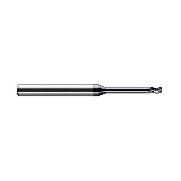 Harvey Tool 1/16 Cutter dia. x 0.01in. Radius x 3/32 x 1/2 in. Reach Carbide Corner Radius End Mill, 4 Flutes - 729862-C3