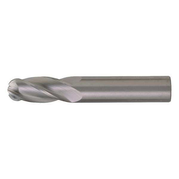 Cleveland 4-Flute Cabide Ball Single End GP End Mill Cleveland CEM-SE-4B-TA TiAlN 1/16x1/8x1/4x1-1/2 - C83514