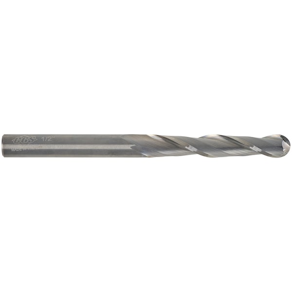 Cgs Tool 2 Flute Xl Length Ball End Mill 5/16"Dia 1-3/4"Loc 4"Oal - 822-3125