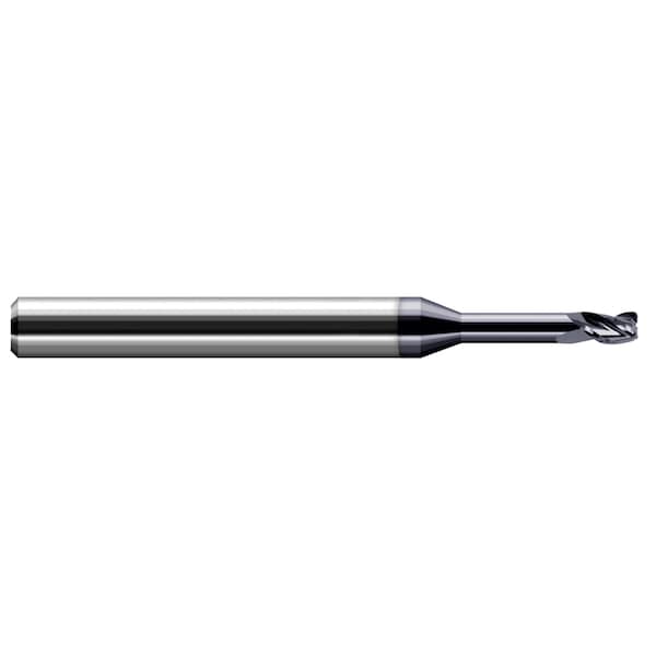 Harvey Tool Miniature End Mill-3 Flute-Corner Radius 0.0200" (.5 mm) Cutter DIAx0.0030" Radius x0.0300" L of Cut - 968220-C3