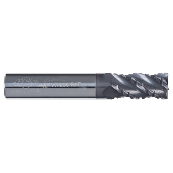 Cgs Tool The Beast Roughing End Mill 4Fl 3/16"Dia 5/8"Loc 2"Oal W/.020" Radius W/Altin - CR1003-ALTIN
