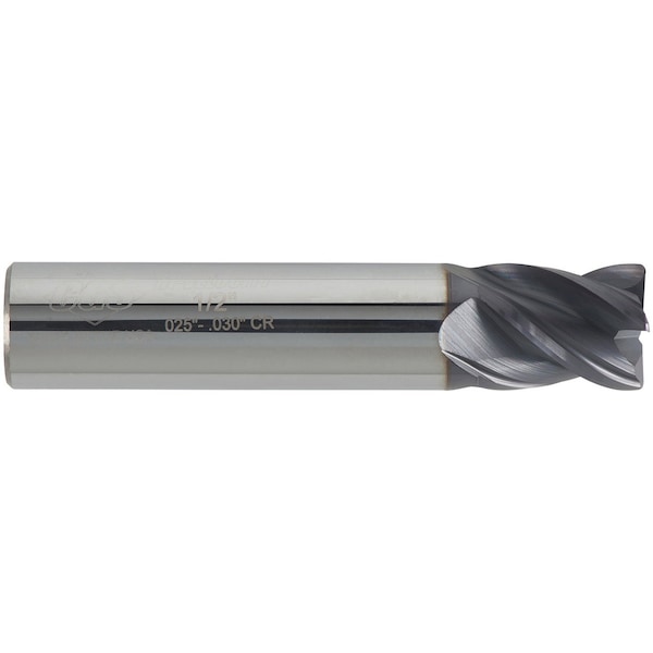 Cgs Tool Hi Velocity Stub Cr Series 4Fl 5/16" Dia 1/2" Loc 2" Oal W/.015-.020 Rad And Altin Coating - HV243-3125