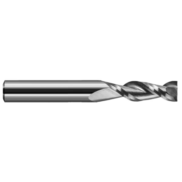 Harvey Tool End Mill for Plastics - 2 Flute - Square, 0.0625" (1/16), Shank Dia.: 1/8" - 866262