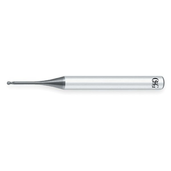 Osg End Mill, Carbide, WXS, 1.0mm, 2 FL, Ball End - 3051006