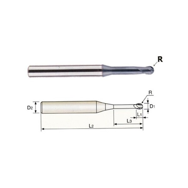 Yg-1 Tool Helix AlCrN Ball End Mill, 5/16x9/16x4 - GMF16977