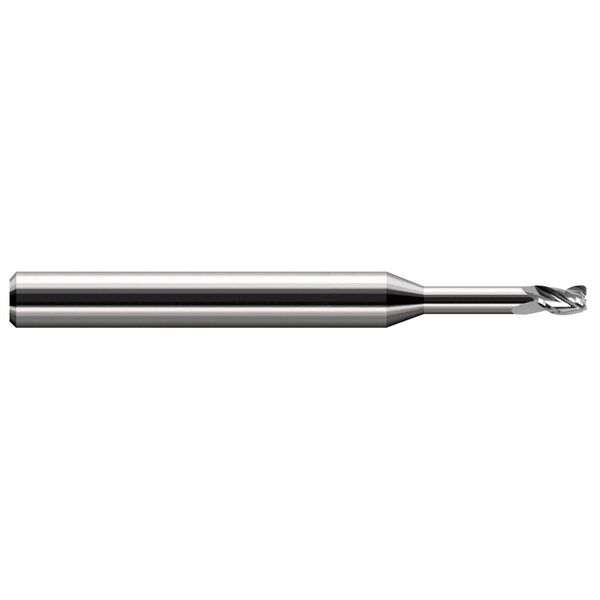 Harvey Tool Miniature End Mill - Ball - Long Reach, Stub Flute 0.0100" Cutter DIA x 0.0150" (1/64) Length of Cut - 968220