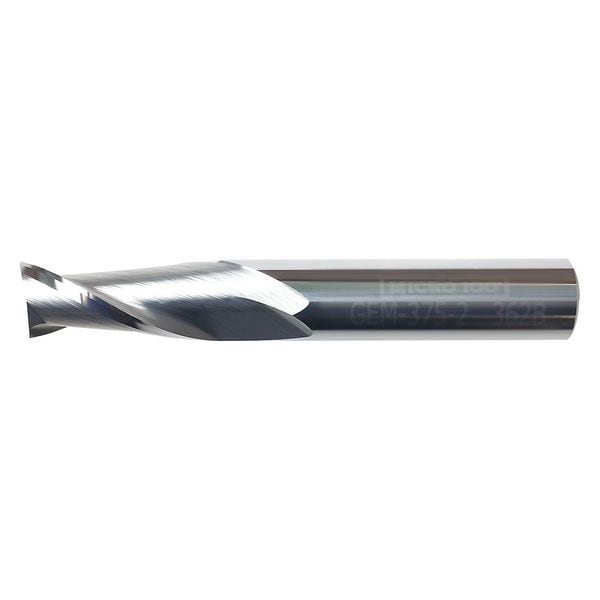 Micro 100 Carb End Mill, 9/32 In, 2FL, CC, Uncoated - GEM-281-2