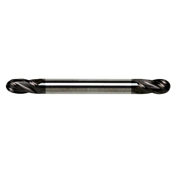 Gs Tooling 5/32" Diameter 4-Flute Ball Nose Double End Stub Length TiAlN Coated Carbide End Mill - 101803