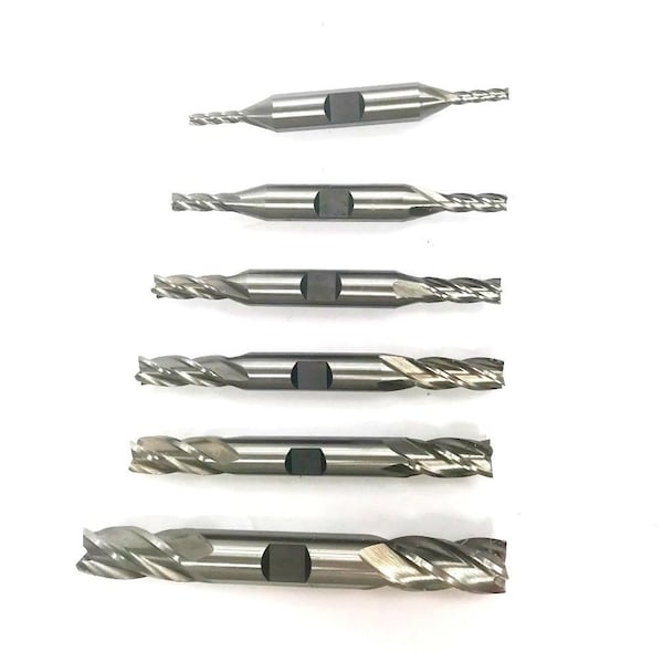 Hhip 6 Piece 3/8" Shank M42 Cobalt 4 Flute End Mill Set - 8000-0005