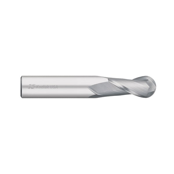 Kodiak Cutting Tools 3/16 2 Flute Carbide Endmill Single End Ball Nose - 5431756