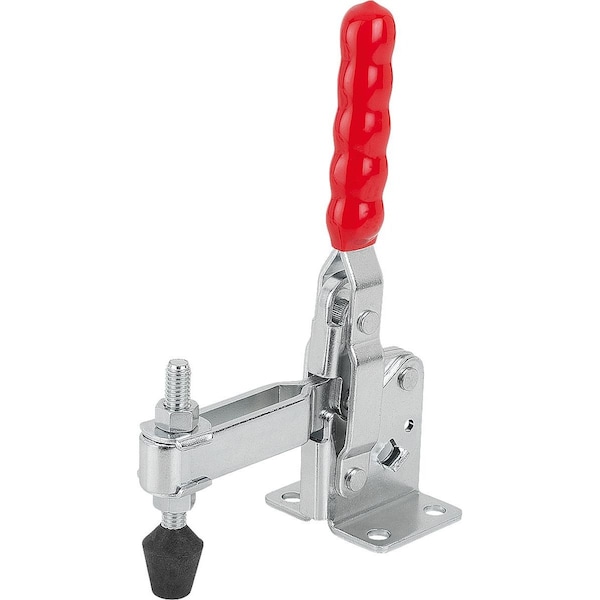 Kipp Toggle Clamp Vertical Std, Horizontal Foot F2=4000, Adjustable Clamping Spind M10X85, Steel Electro - K1255.004000