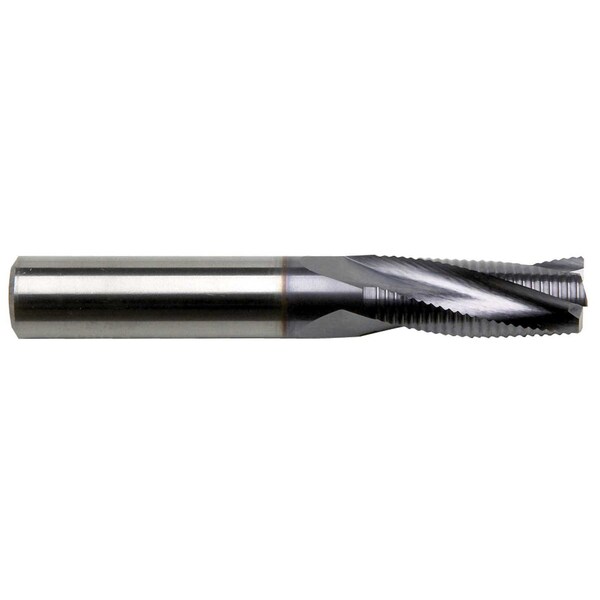 Gs Tooling 3/8" Diameter x 3/8" Shank 3-Flute Regular Length Roughing Typhoon Red Series Carbide End Mills - 104804