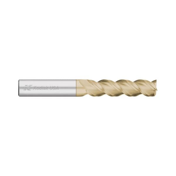 Kodiak Cutting Tools 1/2 3 Flute Carbide Endmill Long Length 45 Deg. ZRN Coated - 5450137