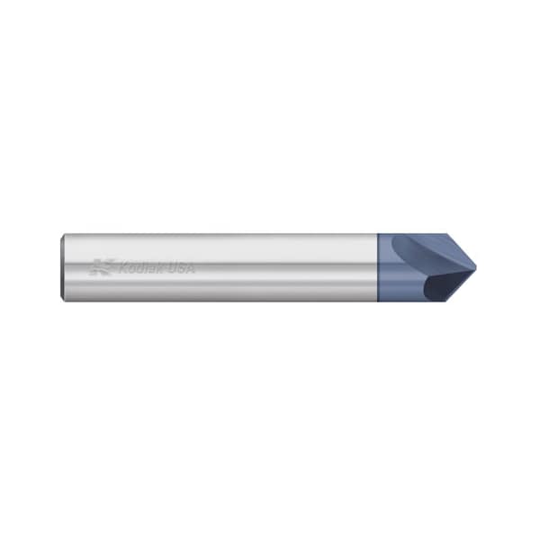 Kodiak Cutting Tools 1/8 Carbide Chamfer Mill 2 Flute Single End ALTIN Coated - 5552729
