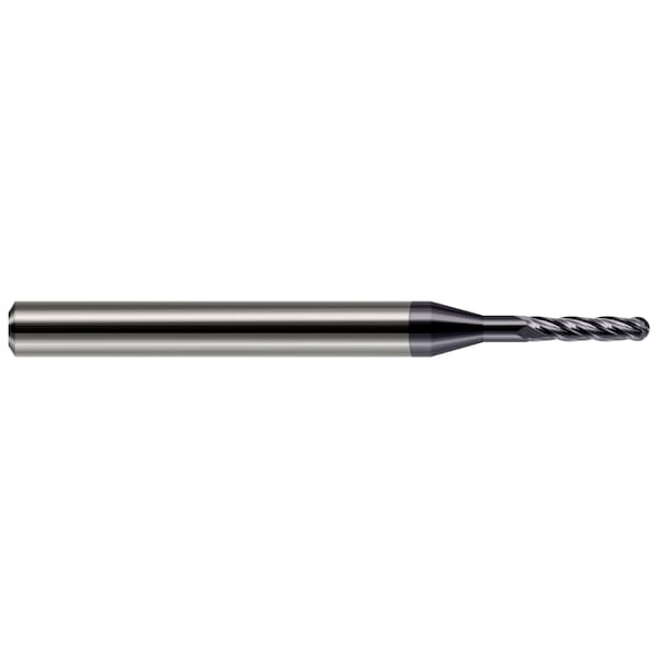 Harvey Tool Miniature End Mill - 4 Flute - Ball 0.1250" (1/8) Cutter DIA x 0.3750" (3/8) Length of Cut - 805808-C3