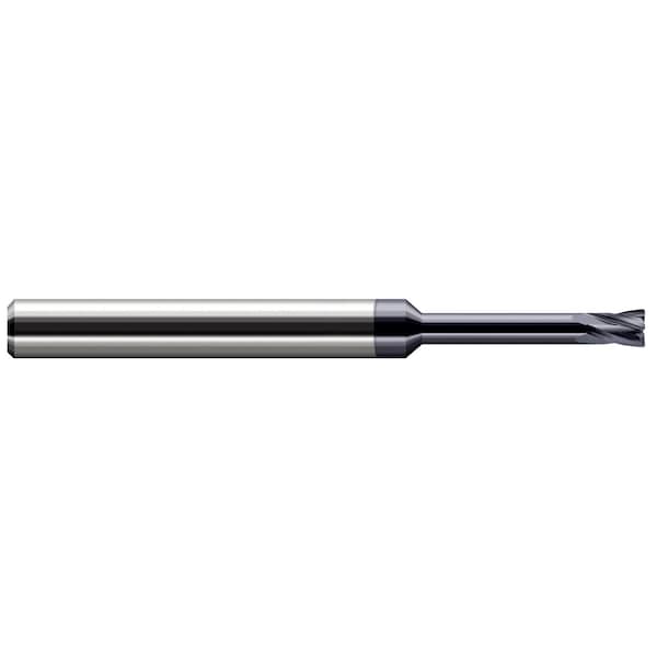 Harvey Tool 4FL-0.1250'', 1/8 CutterDIAx0.0100''Radiusx0.1870'', 3/16 LOCx0.6250'', 5/8 Reach-AlTiNCoated - 715808-C3