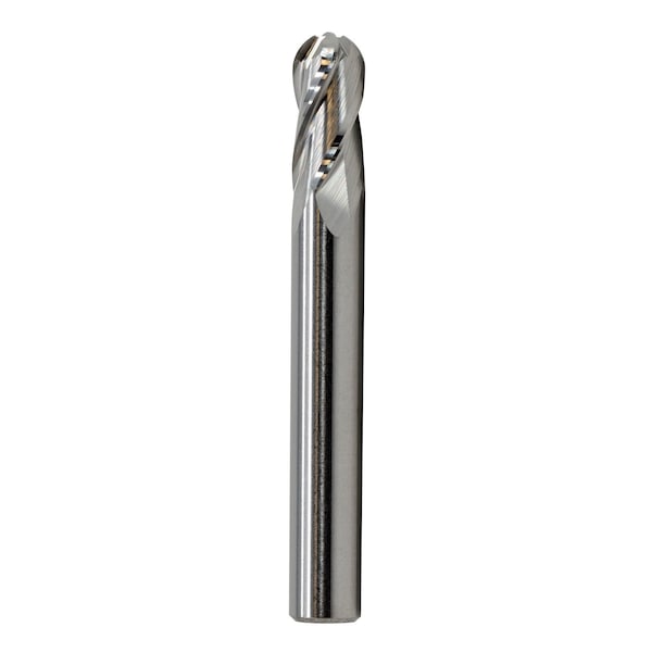 Gs Tooling 1/16" Diameter x 1/8" Shank 4-Flute Stub Length Ball Nose Blue Series Carbide End Mills - 101282