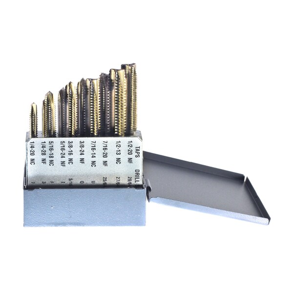 Drillco 10PC TAP SET 1/4-20 THRU 1/2-20 SERIES 2100 TAPS - 2100A10