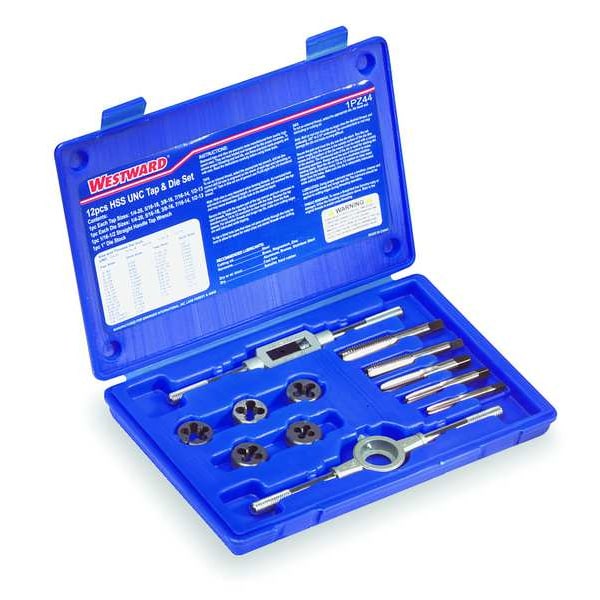 Westward Tap/Die Set, 12 Pieces - 1PZ44