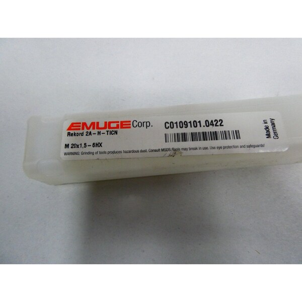 Emuge FLUTE TAPE M20X1.5-6HX PIPE BOLT TAP - 2A-H-TICN C0109101.0422