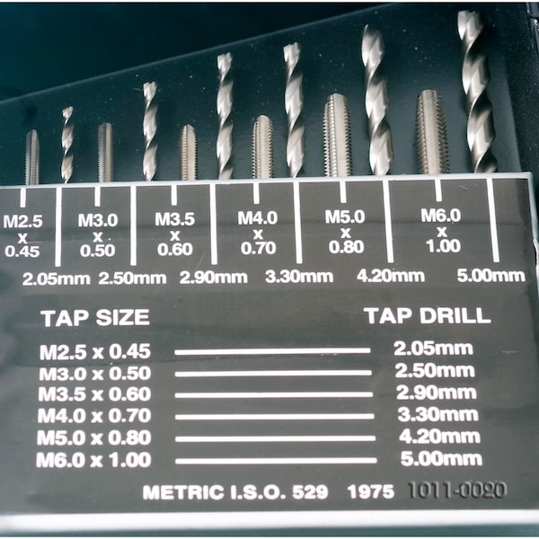Hhip 18 Piece High Speed Steel M2.5-M12 Tap & Drill Combo Set - 1011-0020
