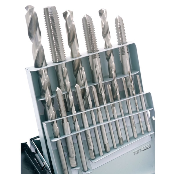Hhip 18 Piece High Speed Steel M2.5-M12 Tap & Drill Combo Set - 1011-0020