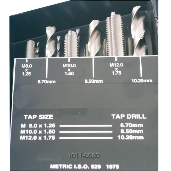 Hhip 18 Piece High Speed Steel M2.5-M12 Tap & Drill Combo Set - 1011-0020