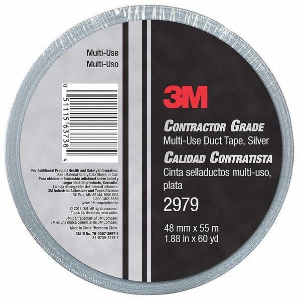 Cinta Adhesiva Ducto, Gris, 60 yardas de largo x 1-57/64 pulgadas de ancho - 2979