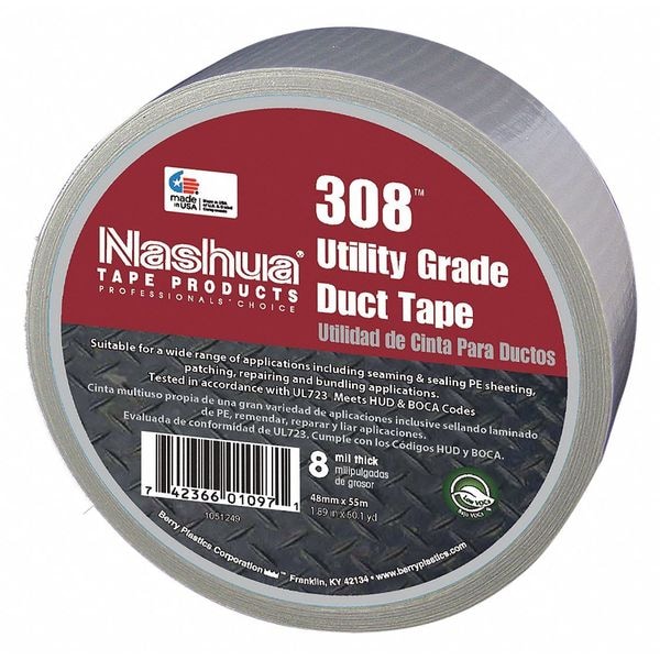 Cinta adhesiva Nashua, 48mm de ancho, 55m de largo, Industrial, Gris - 308