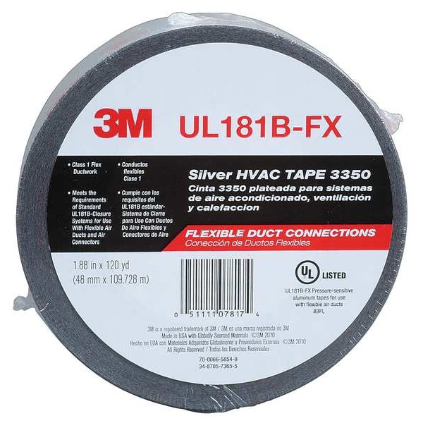 Cinta adhesiva flexible de 3M, color plata, 1-7/8in x120yd - 3350