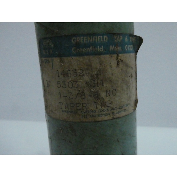 Greenfield TAPER HAND 1-3/8IN OTHER TAP - 14632 5303 1-3/8-6NC