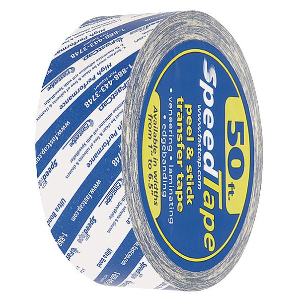 Cinta adhesiva de película de doble cara Fastcap, 1 pulgada de ancho x 16 3/4 yardas de largo, 5.5 mil de grosor, 50 pies, transparente - STAPE.1"X50'