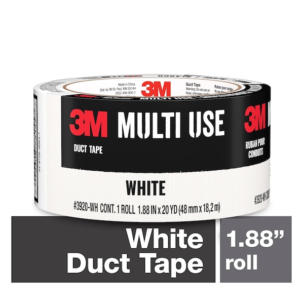 Cinta adhesiva blanca 3M 3920-WH, 1.88"x20yd, paquete de 12 - 3920-WH