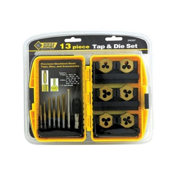Steel Grip Steel Grip DR62057SAE 13 Piece SAE Tap & Die Set - 2366383