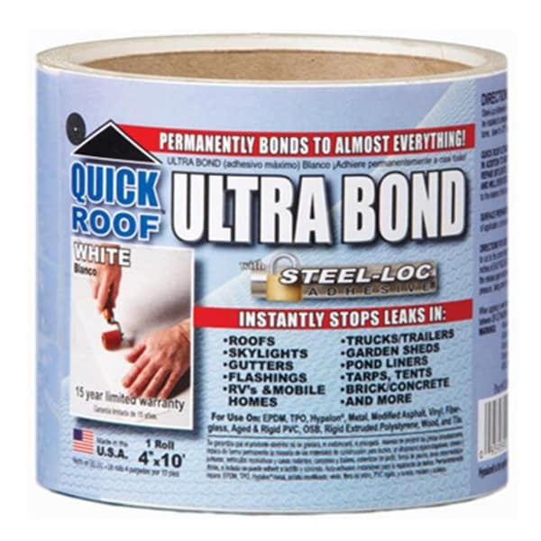 Productos Cofair UBW410 4 pulgadas x 10 pies. Reparación instantánea autoadhesiva de techo ultra unida en blanco - 167049