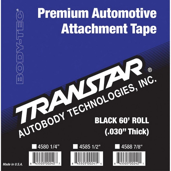 Cinta adhesiva para auto de Tecnología para Carrocería Transtar, rollo de 1/4 x 60 pies - 4580