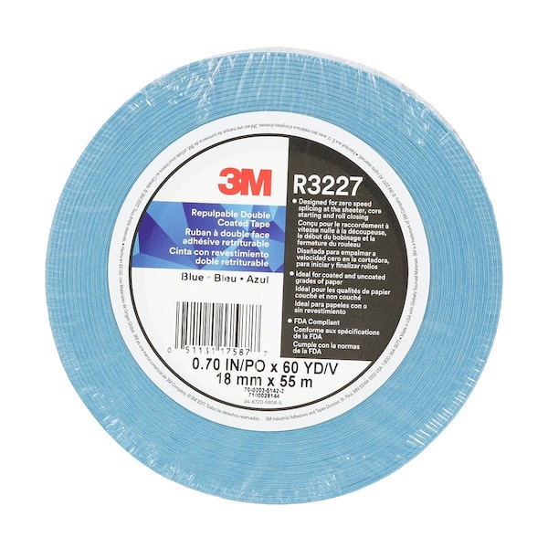 Cinta 3M, Doble Capa Repulpable, 48mm x 55m, Blanco, Paquete de 24 - R3227