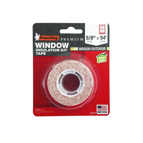Frost King Cinta Adhesiva Transparente para Interiores y Exteriores 5/8 pulg. de ancho x 54 pies de largo - V5854H