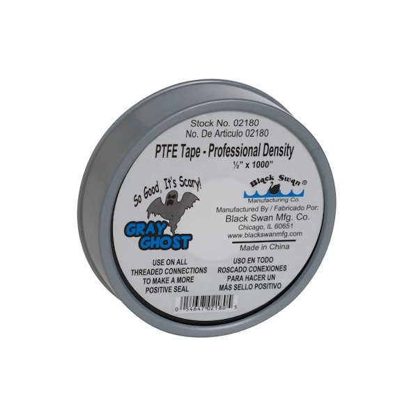 Cinta de PTFE Black Swan - Gris Fantasma - China 1/2" X 1000" - 02180