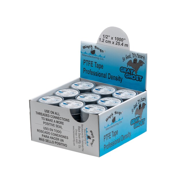 Cinta de PTFE Black Swan - Gris Fantasma - China 1/2" X 1000" - 02180