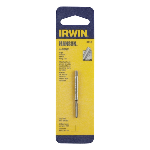 Irwin Irwin Hanson High Carbon Steel SAE Plug Tap 4-40 1 pc - 8012
