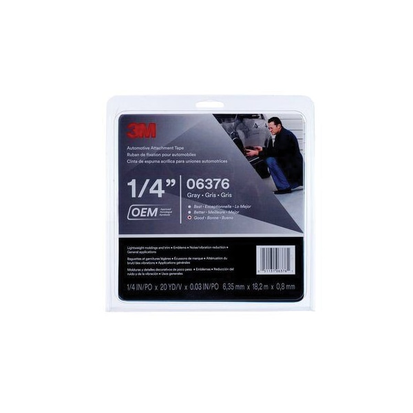 Cinta adhesiva automotriz 3M 06376, gris, 0.76 mm, 1/4 in x 20yd - 7010341249