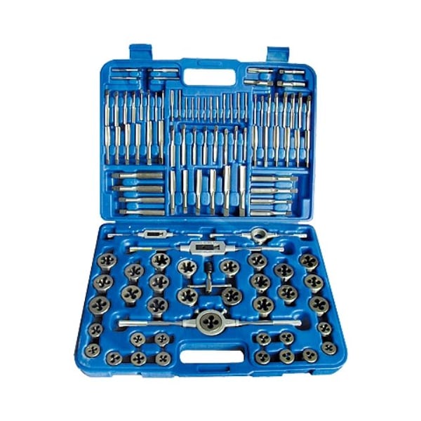 Hhip 110 Piece #4-3/4" & M6-18 Carbon Steel Tap & Die Set - 1011-0111