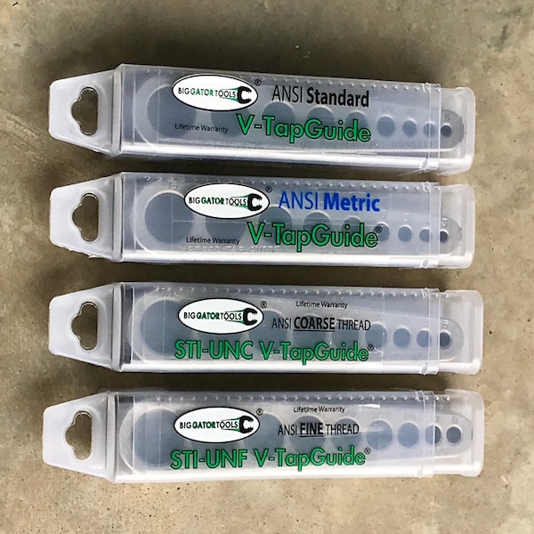 Big Gator Tools 4 Piece Set - Complete set of the Imperial and Metric V-TapGuides by Big Gator Tools - BIG GATOR TAP SET