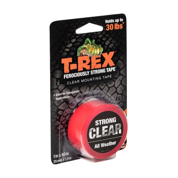 T-Rex 1 x 60 in. Cinta de montaje de doble cara resistente, transparente - 9707225