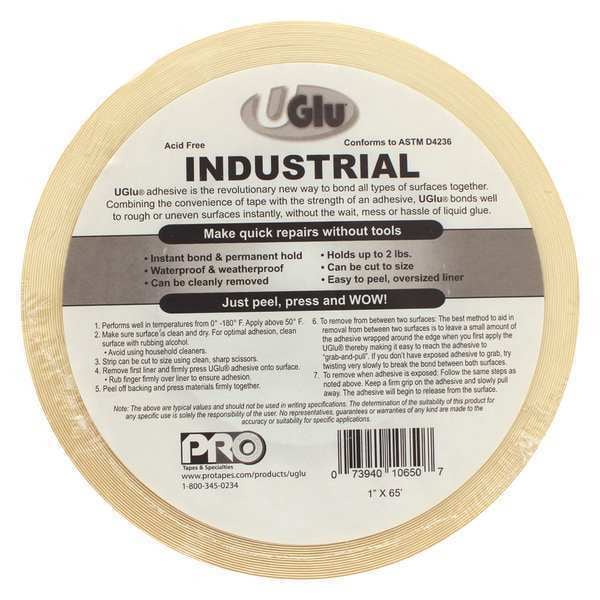Cinta adhesiva Uglu, rollo de 1" x 65 ft, color Ámbar - 349UGLU1065
